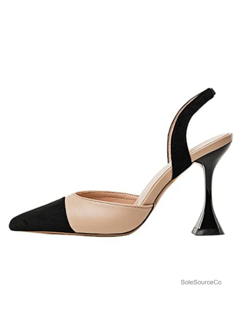 Faux Suede Slingback Pumps Pointed Toe Stiletto Heel Party Dress Shoes